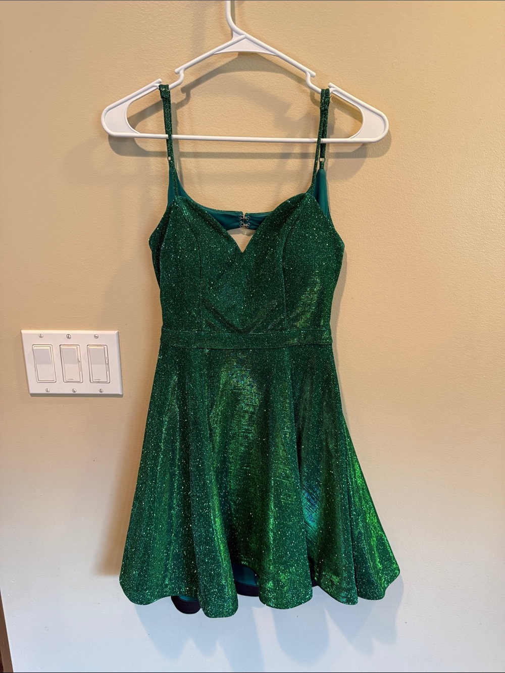 City Studios Emerald Green Glitter Mini Dress
